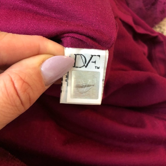 DVF ZARITA LACE ZIP UP DRESS BEET PLUM 6 - Picture 7 of 7